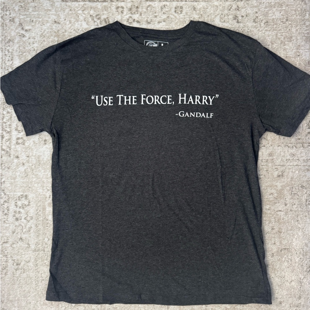 Men's Dark Gray Graphic Tee - 'Use The Force, Harry'